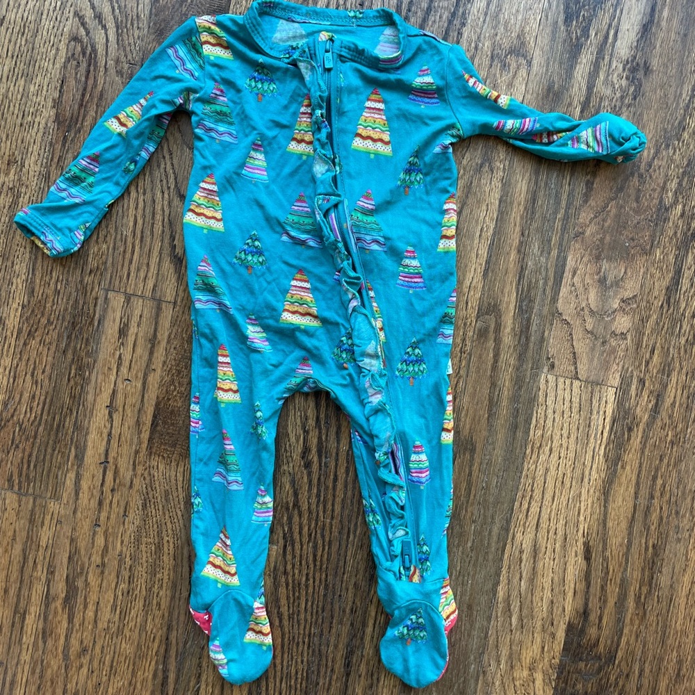 Posh peanut 0-3m Christmas bamboo footies